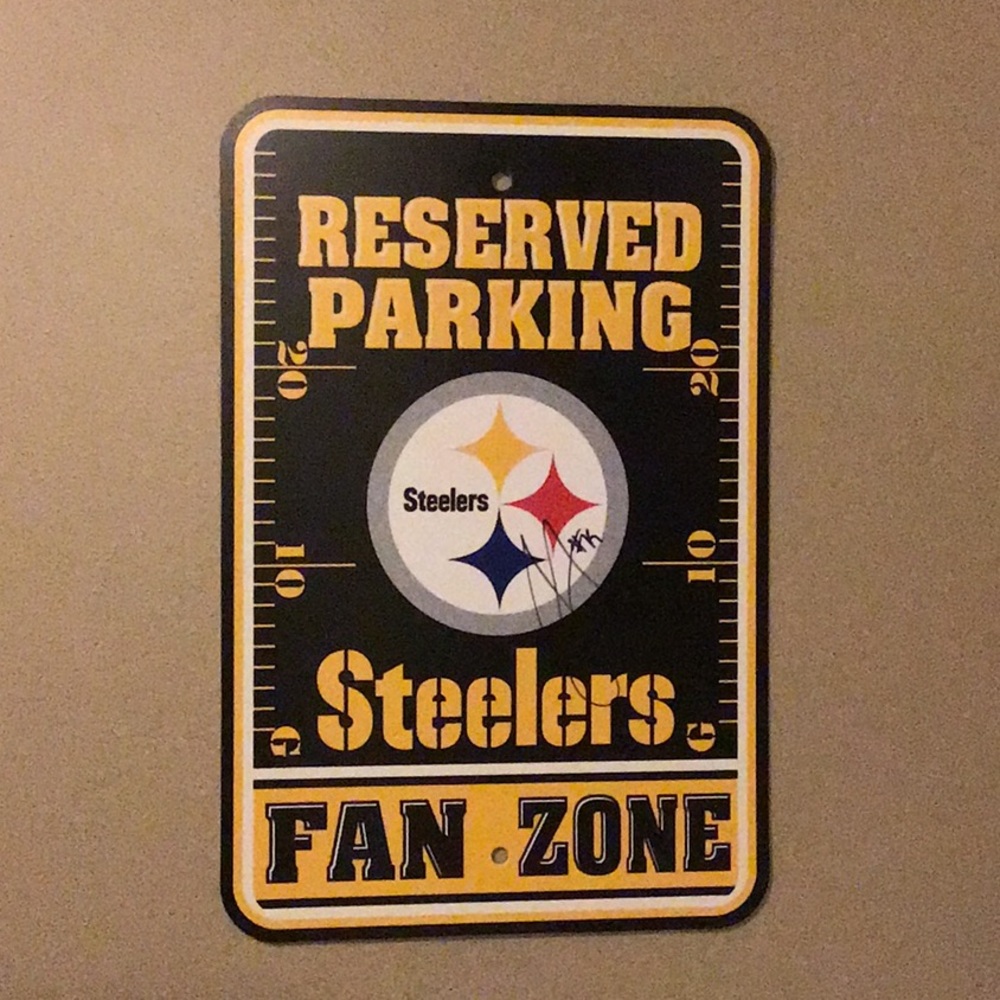 Steelers Sign signed by JuJu Smith-Schuster while attending Steelers Training